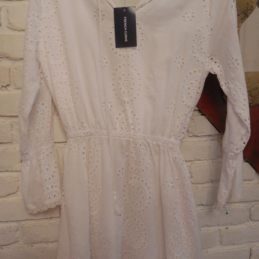 French Curve White Eyelet Dress